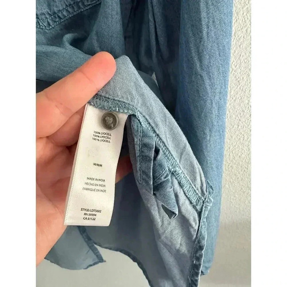 Beachlunchlounge Collection Denim Chambray Button Down S - Picture 5 of 7